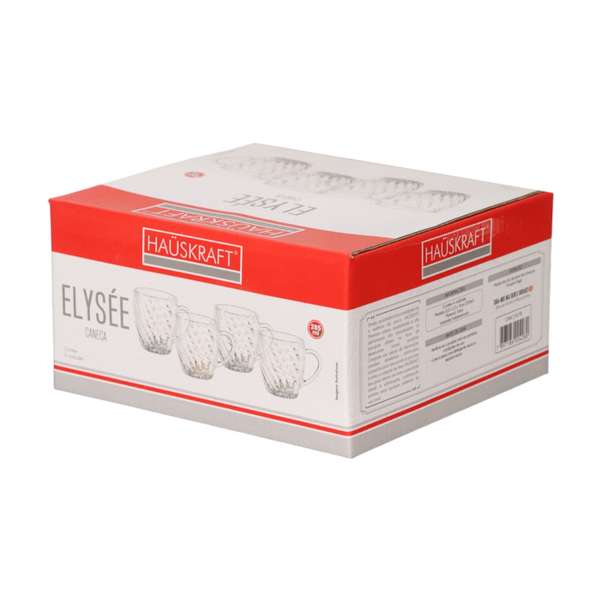 Conjunto de Canecas Elysee 4 Peças 285ml