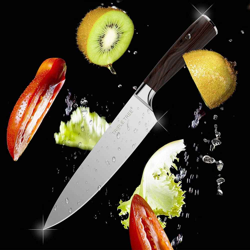 Kit Cozinha Damasco Full Tang Padrão Aço | Facas e Cutelo