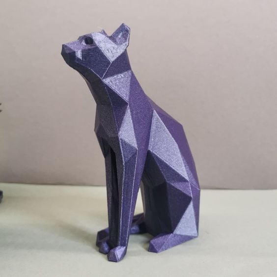 Escultura Gato Geométrico 3D