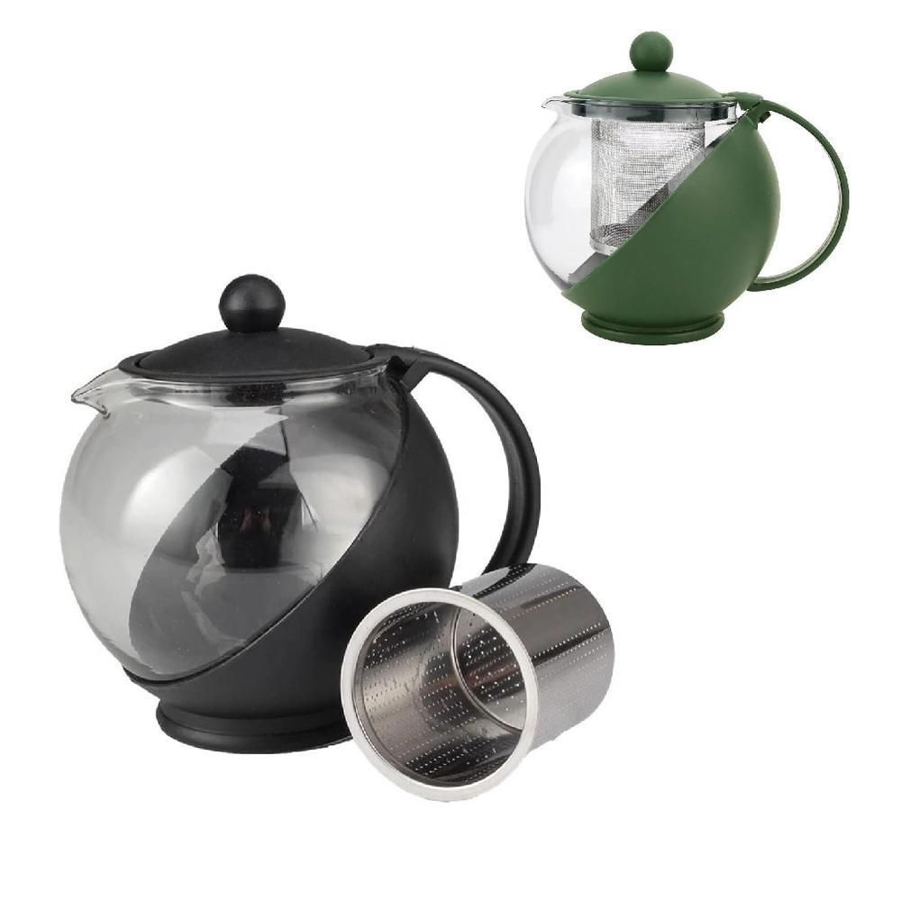 Chaleira bule de vidro com infusor de metal 1250 ml