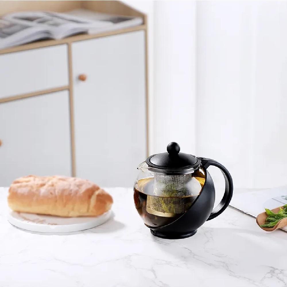 Chaleira bule de vidro com infusor de metal 1250 ml