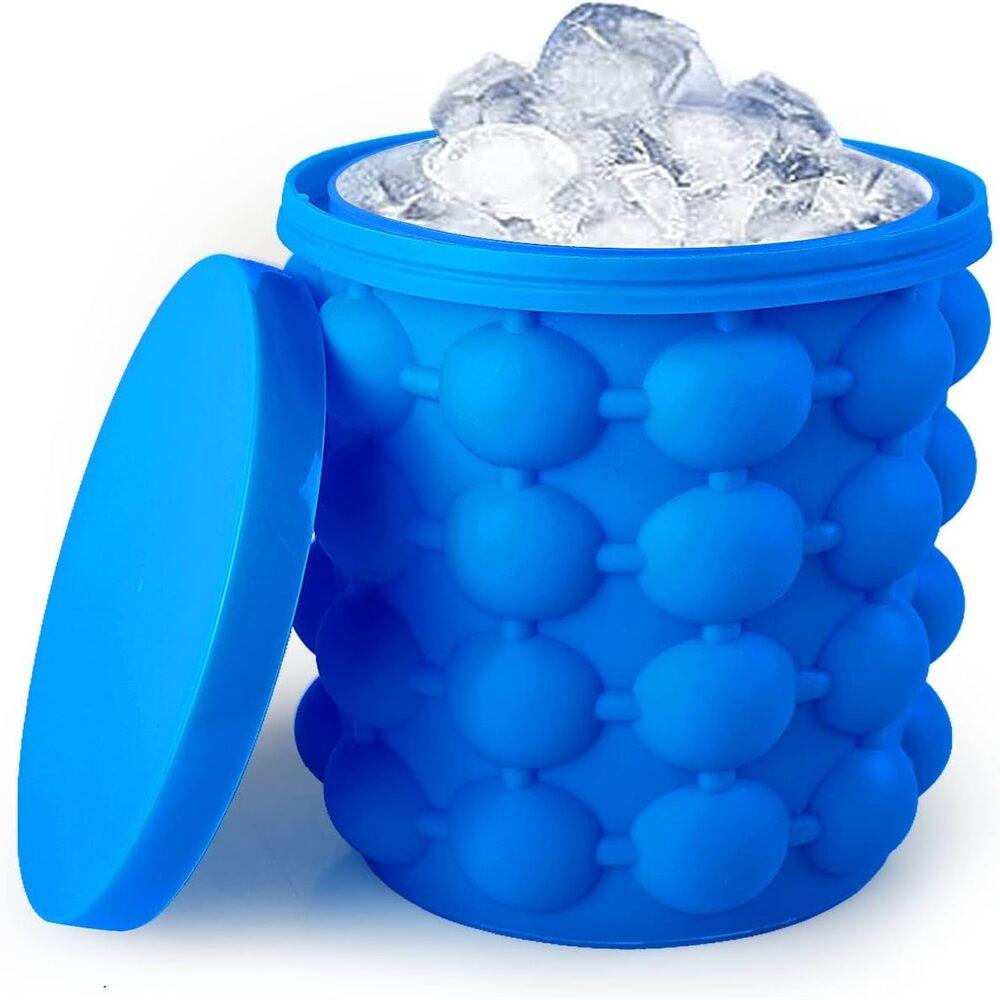 Forma e Mini Balde de Gelo Silicone 4 em 1 Multiuso