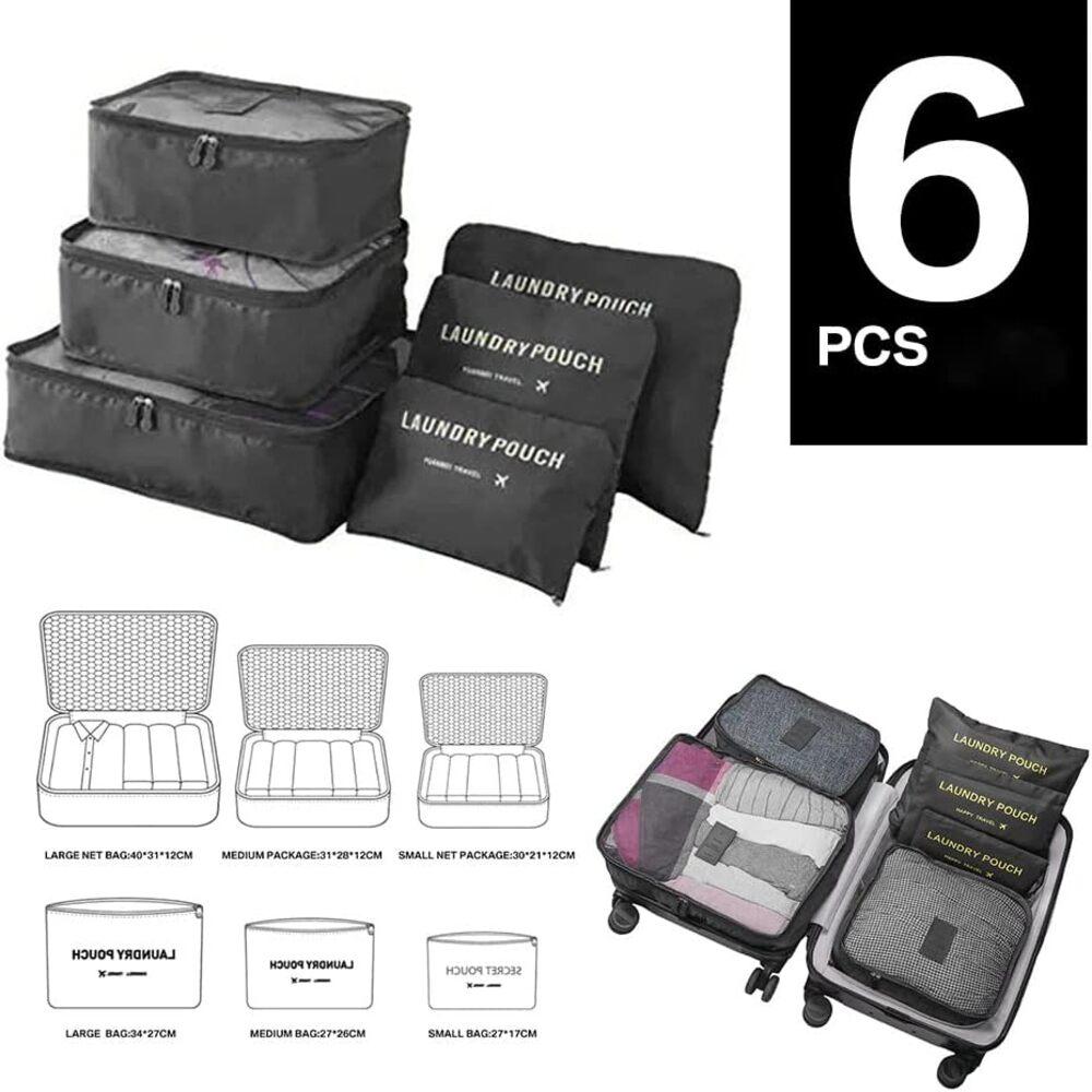 Kit Organizador de Mala 6 Peças | Necessaire e Porta Roupas