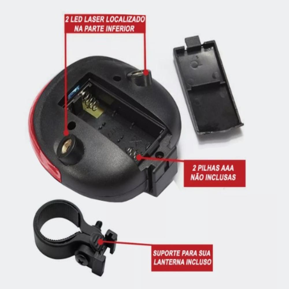 Lanterna LED com Laser | Traseira Bike