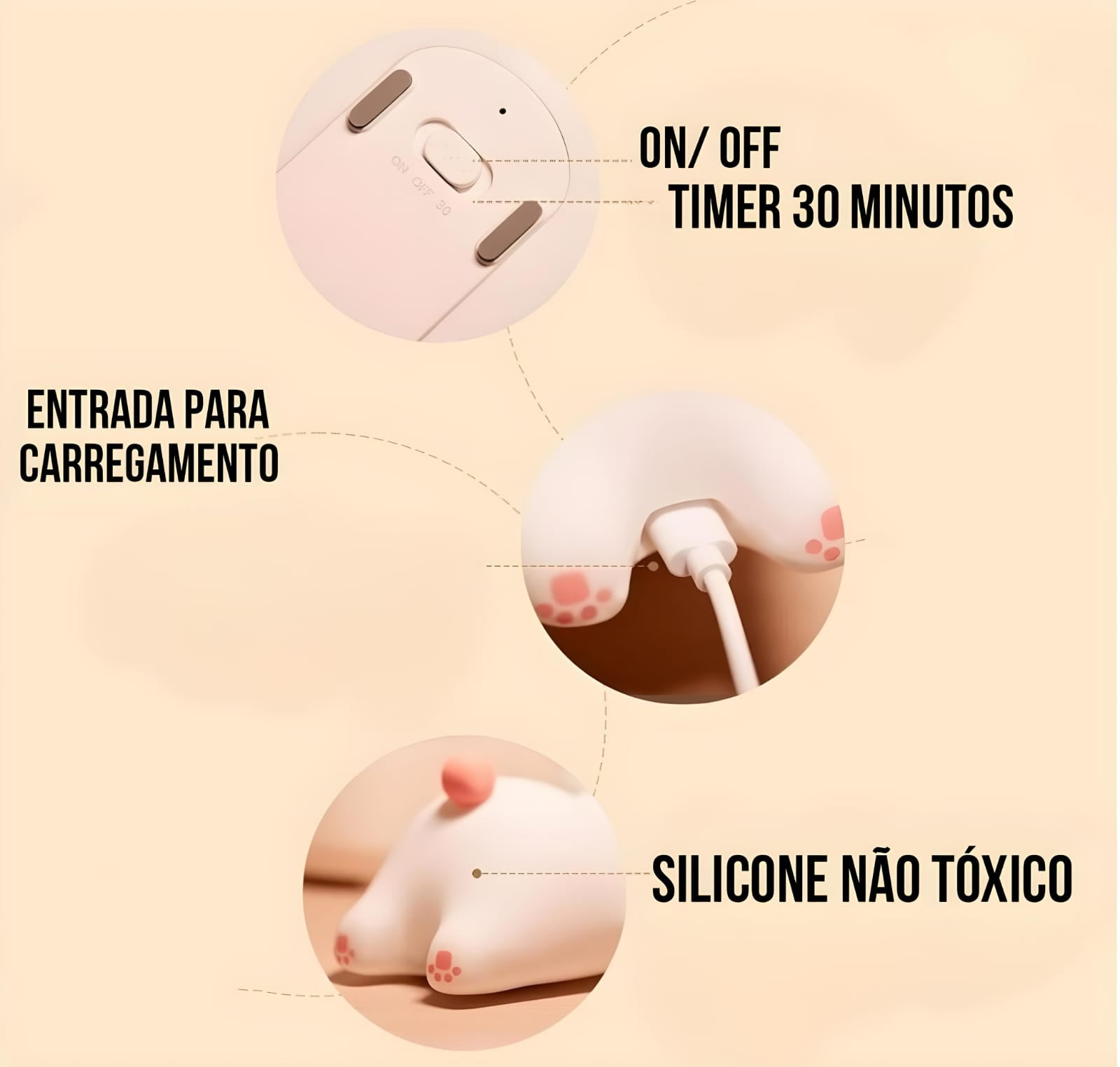 Luminária Touch Coelhinho LED