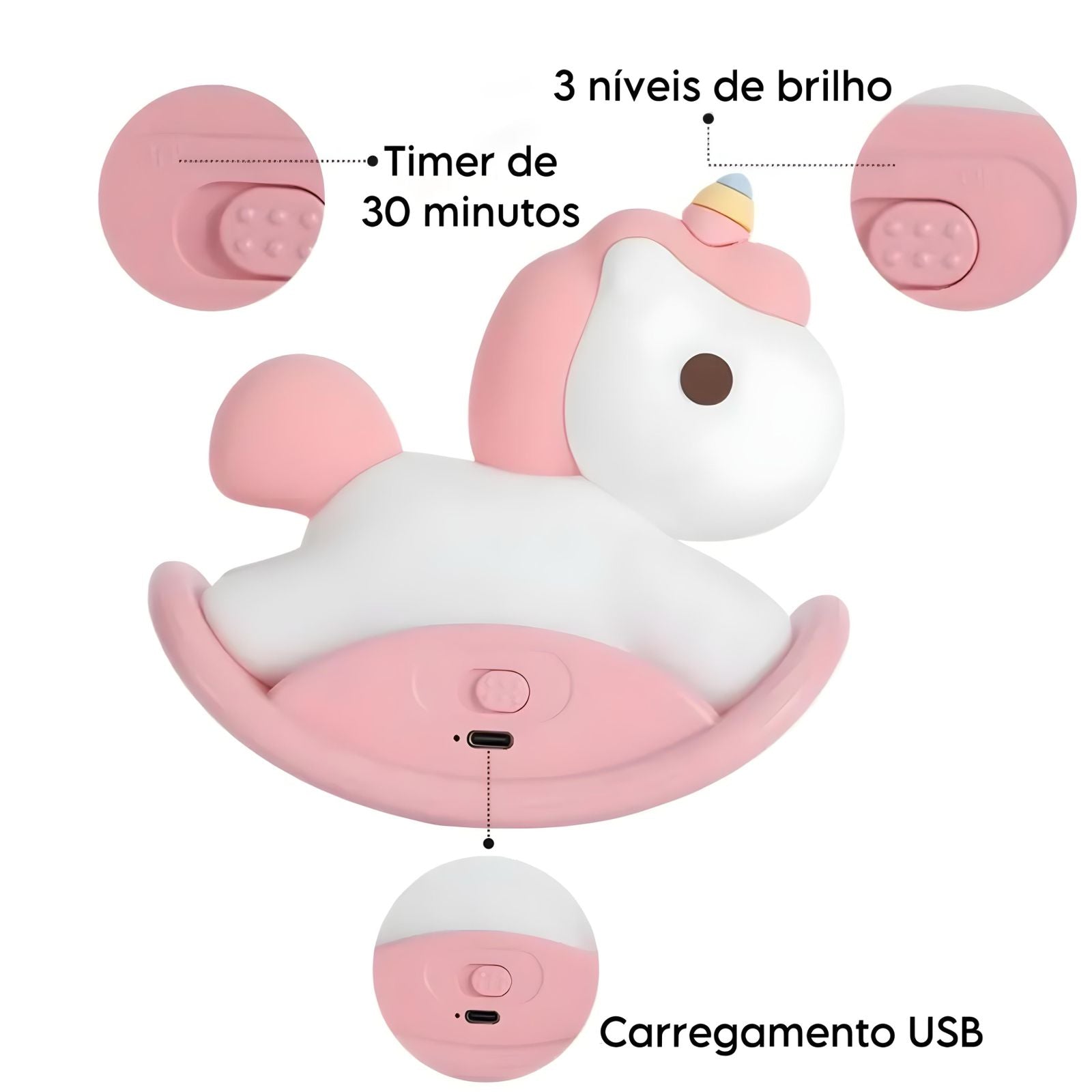 Luminária Touch Unicórnio LED