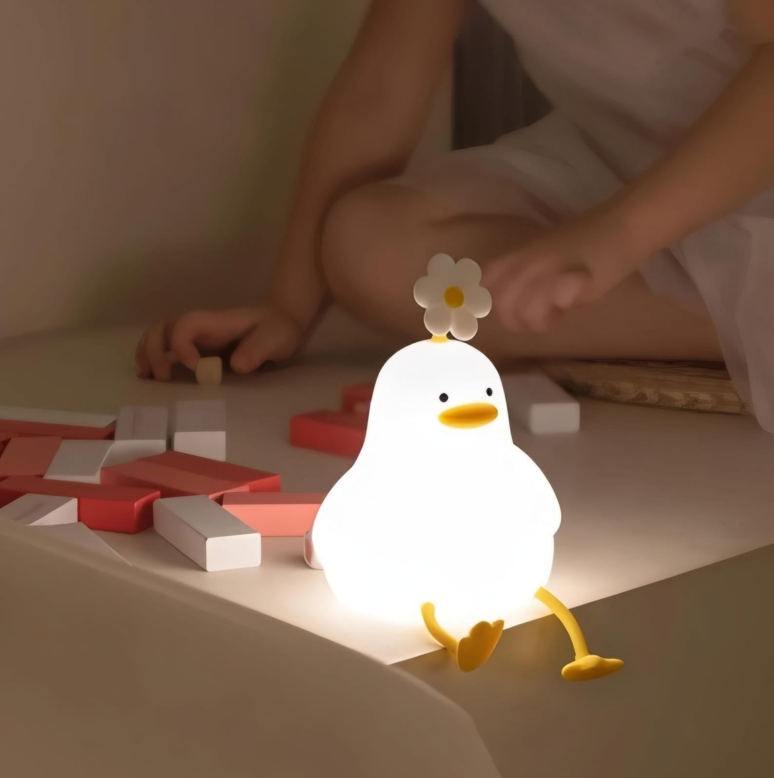 Luminária Touch Pato Florzinha LED