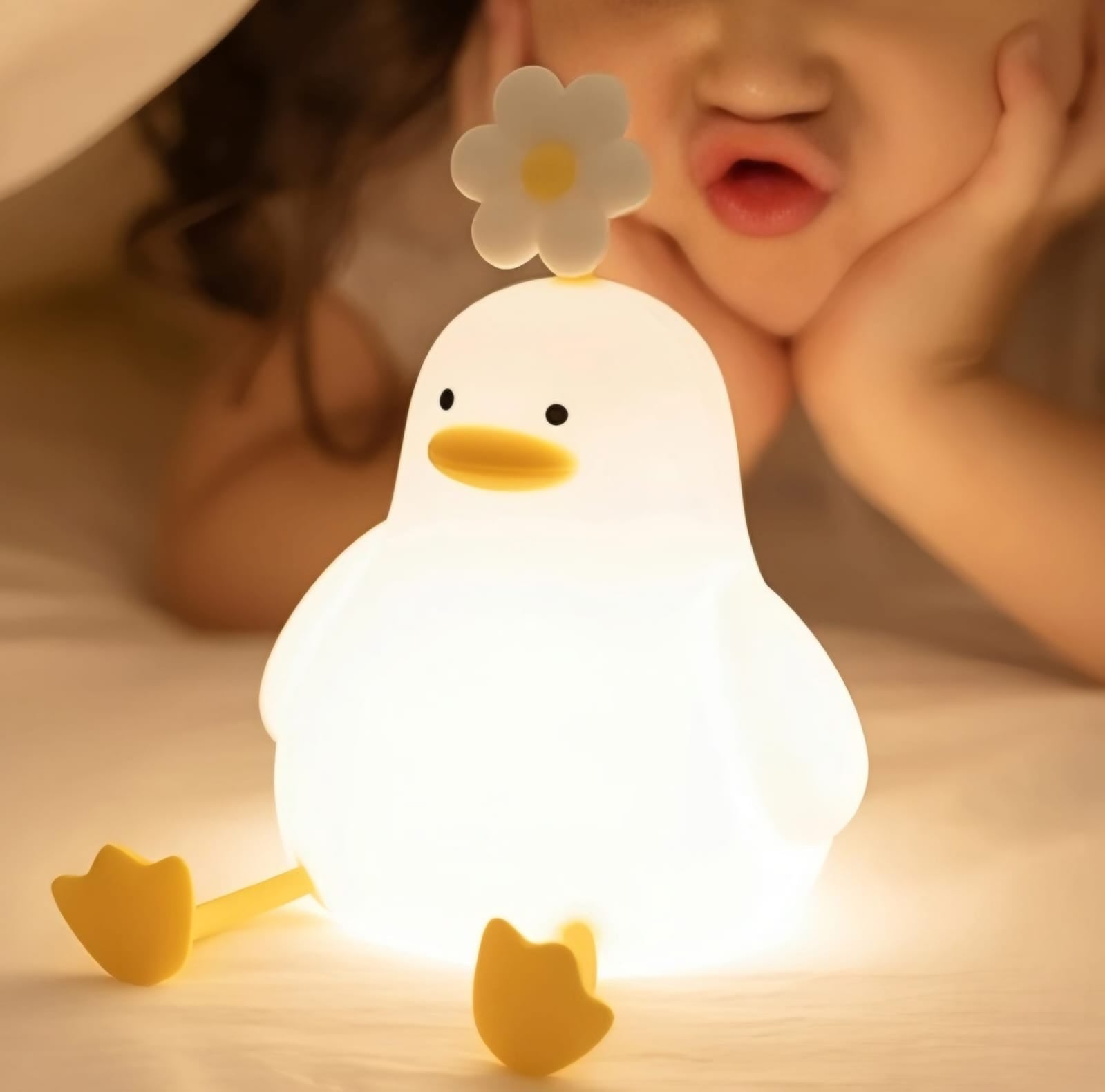 Luminária Touch Pato Florzinha LED
