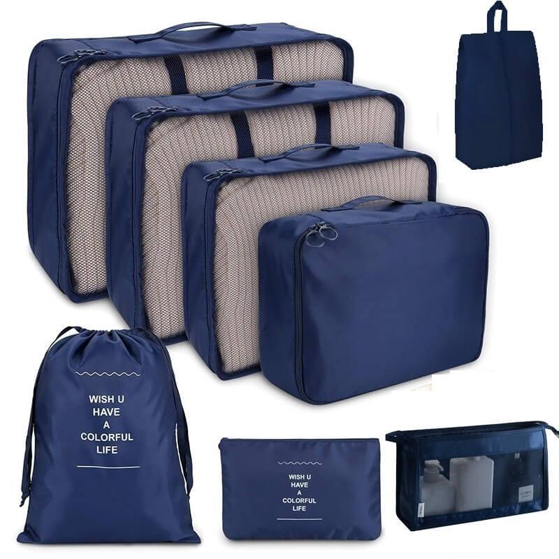 KIT 8 Bolsas Organizadoras Impermeáveis para Viagem